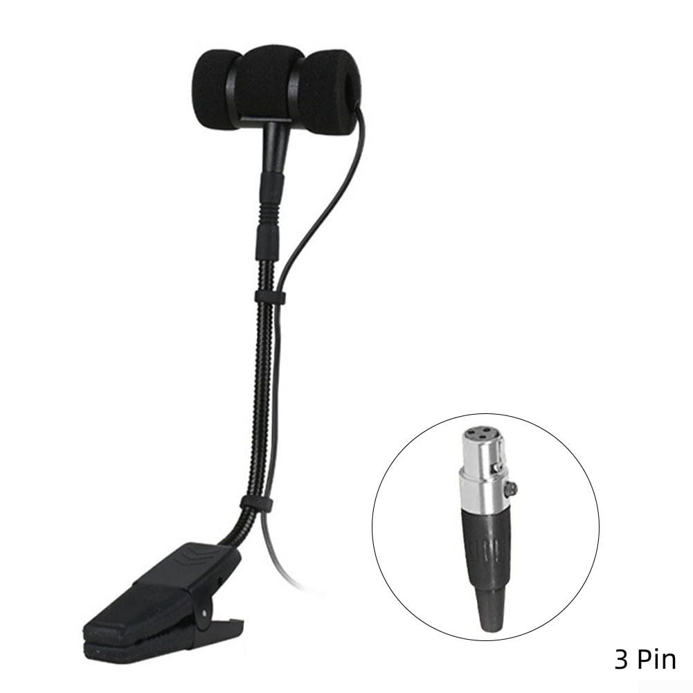 SPORTARC Portable 3 Pin 4 Pin Saxophone Microphone with Omnidirectional Cable, Clip Microphone for Saxophone Violin, Electric Guitar, A - Image 4