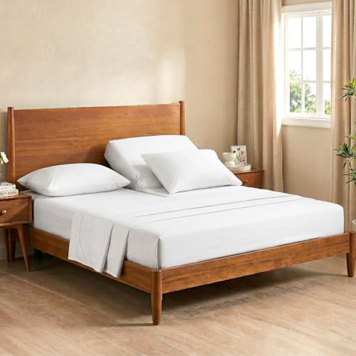 Split Head Flex Queen 4 Piece Sheet Set 34" Top, Egyptian Cotton, White