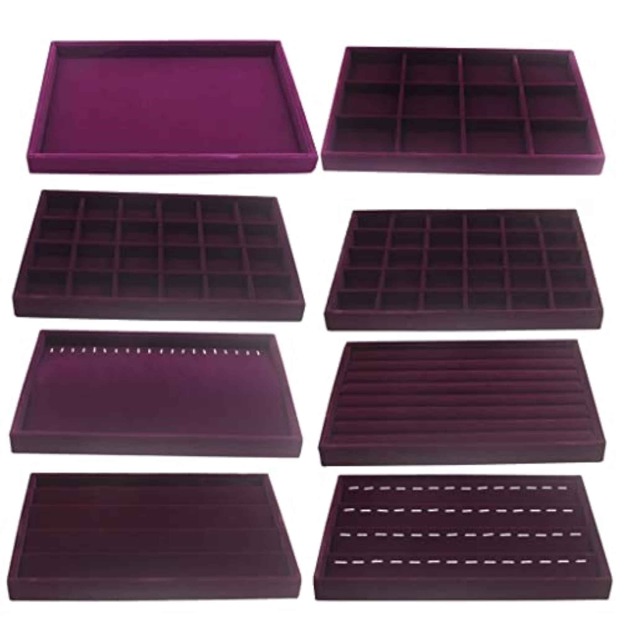 Purple Jewelry Display Organizer Box Tray Showcase
