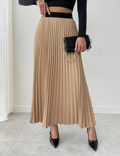 Image of ZWERLON | Women Accordian Pleat Maxi Flared Skirt