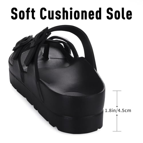 women39s platform sandals with arch support comfortable foam slides summer beach sandals with adjustable buckle