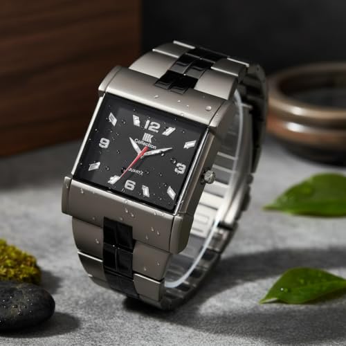 IIK COLLECTION Store IIK COLLECTION Rectangle Studded Dial Men's Watch - Image 3