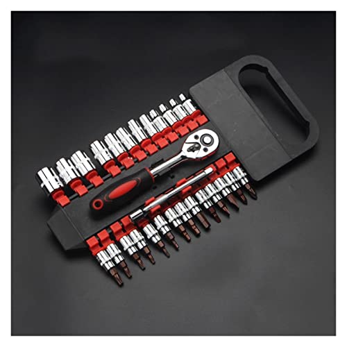 PFXNGMS Ratchet Wrench 1/2 3/8 1/4 Non-Slip Wrench Socket Sets Professional Repair Hand Tool Drill Chuck