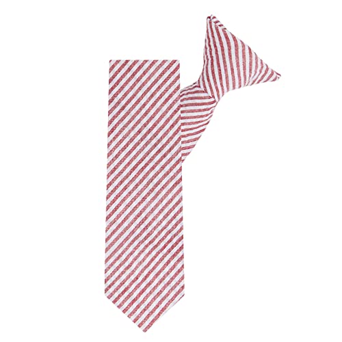 Jacob Alexander Boys' 14 inch Clip-On Seersucker Striped Pattern Neck Tie2