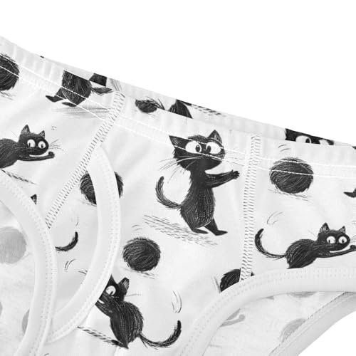 Black Cat Ball Pattern Boys' Underwear 100% Cotton Boys' Briefs Soft Toddler Underwear4