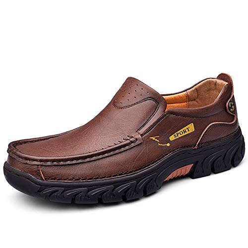 Image of COSIDRAM Men Walking Leather Shoes Sneakers Luxury Casual Slip On Loafers