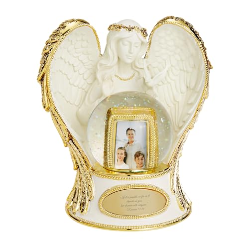 THINGS REMEMBERED Personalized Gold Guardian Angel Musical Snow Globe (Free Customization), Plays Pachelbel's Canon Music