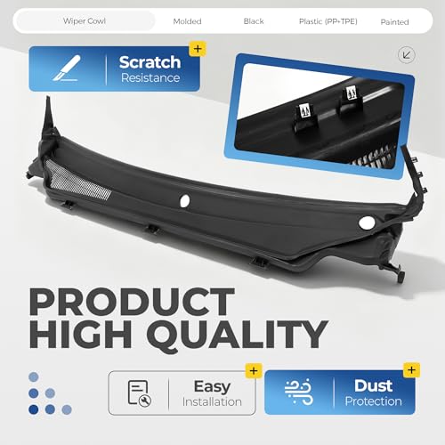 ALMULOO Windshield Wiper Cowl Panel Compatible with 2011-2015 Jeep Grand Cherokee Replacement for 55079197AH CH1271101 Air Inlet Grille Window Panel Cowl Cover Plastic Black by ALMULOO - Image 3