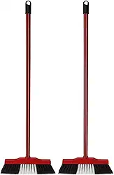 Kit 2 Vassouras de Pelo Sintético 30cm com Cabo e Base de Madeira – Leve, Resistente e Eficiente para Piso Liso – Ideal para Limpeza Doméstica Diária em Cozinha, Sala, Quarto e Ambientes Internos