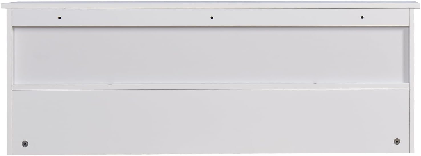 38.6" Contemporary Wall Mounted Coat Rack with Shelf, Entryway Hanging Coat Rack with 3 Shelves, Wall Shelf with 4 Dual Hooks for Hallway, Living Room, Bedroom (White)