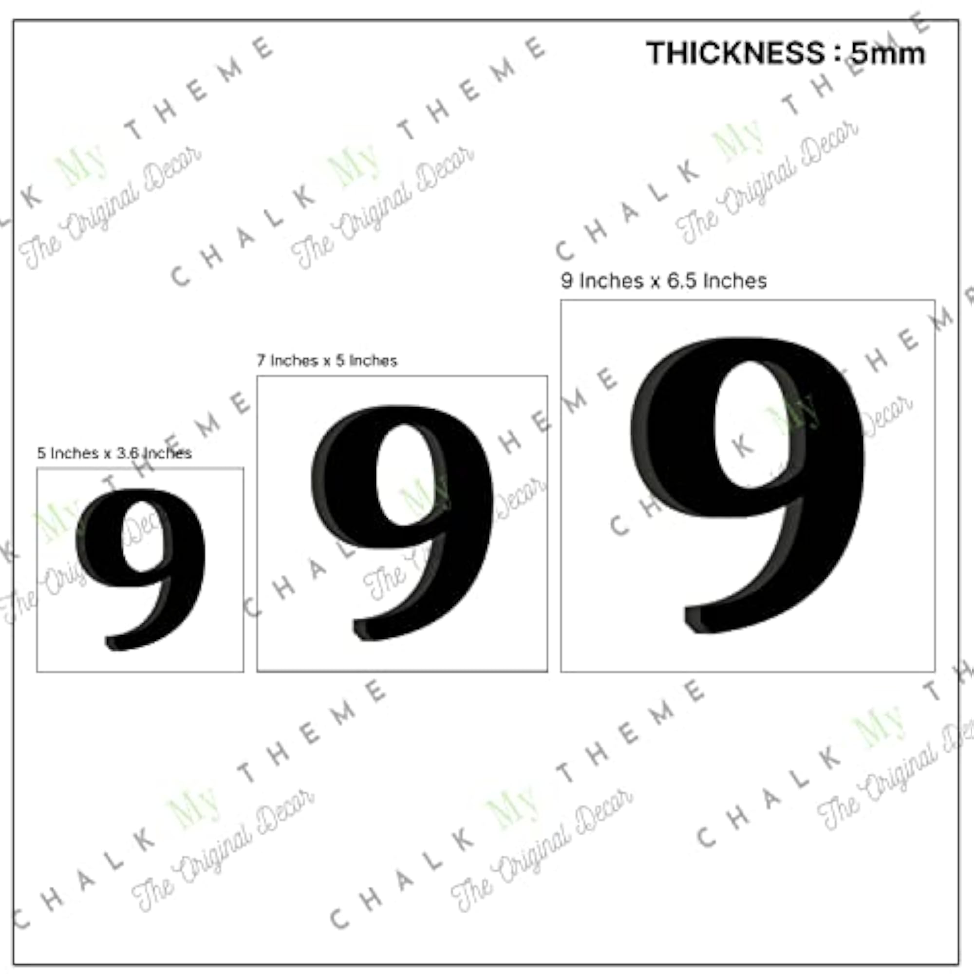 Wooden Number 9 for Wall Decoration