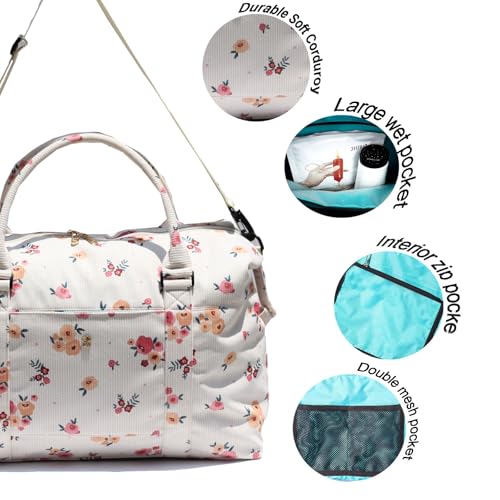 ESVAN Travel Tote Duffel Gym Bag,Weekender Overnight Carry-on Tote Crossbody Bag with Wet Pocket and Trolley Sleeve Upgraded3