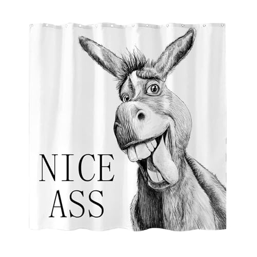 Waterproof Shower Curtain - Funny Bathroom Drape, 180x180cm Size with