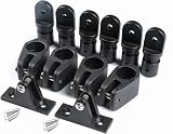 Mxeol Boat 3 Bow Bimini Top Fittings Hardware Set Black Nylon 12 PCS W/Screws (Black, 1 Inch Set)