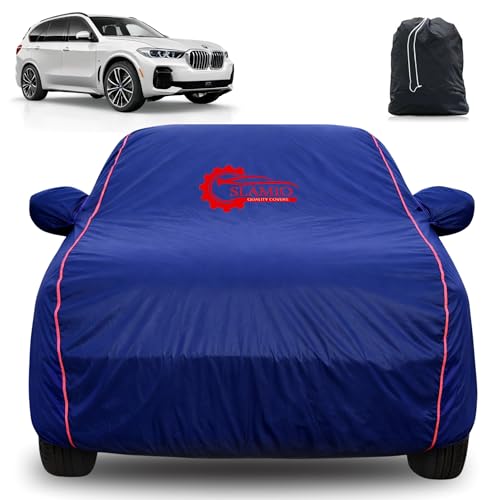 Image of 100% Waterproof Car Cover for BMW X5 | All-Weather, Dustproof & UV Protection | Heavy-Duty 3-Layer Fabric | Custom Fit with Mirror & Antenna Pocket | Navy Blue