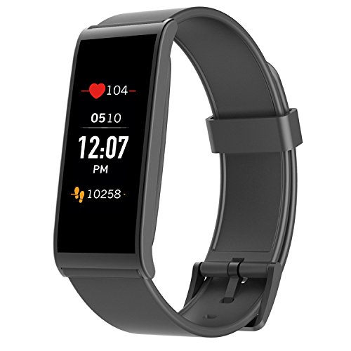 MyKronoz ZeFit4 HR Fitness Activity Tracker with Heart Rate Monitoring, Color Touchscreen & Smart Notifications - Black/Black - NEW Never Opened Box - Certified Renewed