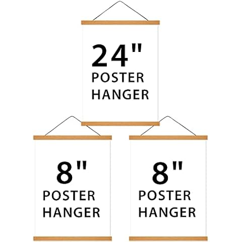1 Pack 24 Inch Poster Hanger and 2 Pack 8 Inch Poster Hanger Cover