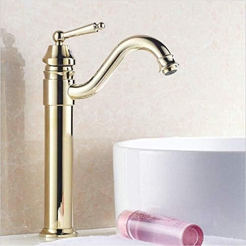 Robinet de salle de bains longue bouche en laiton pour éviter les éclaboussures de lavabo