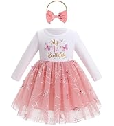 FYMNSI Baby-Mädchen 1. Geburtstag Outfit - Boho Rainbow Set Mit Strampler & Tutu