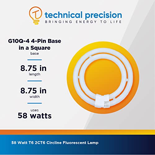 Technical Precision Replacement 55W Bulb For Kichler 4029 58W Circline Lamp - 9 Inch 2Ct6-3500K #TOP5