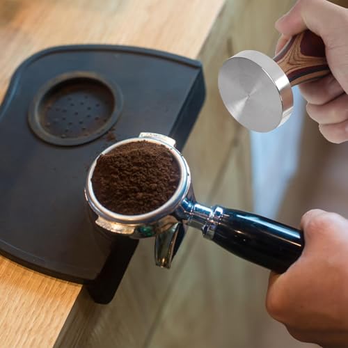Nuhjytgf Ubijak do kawy,Kalibrowana prasa do kawy | Kalibrowany ubijak Espresso Press, ważony ubijak z drewnianym uchwytem51mm 53mm 58mm