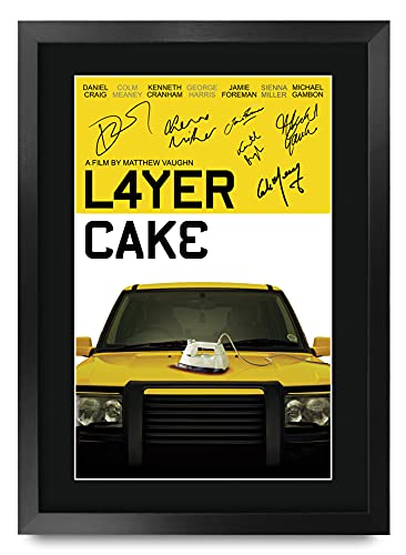 Cadeau Daniel Craig Layer Cake photo encadrée A3 dédicacée pour anniversaire et fan