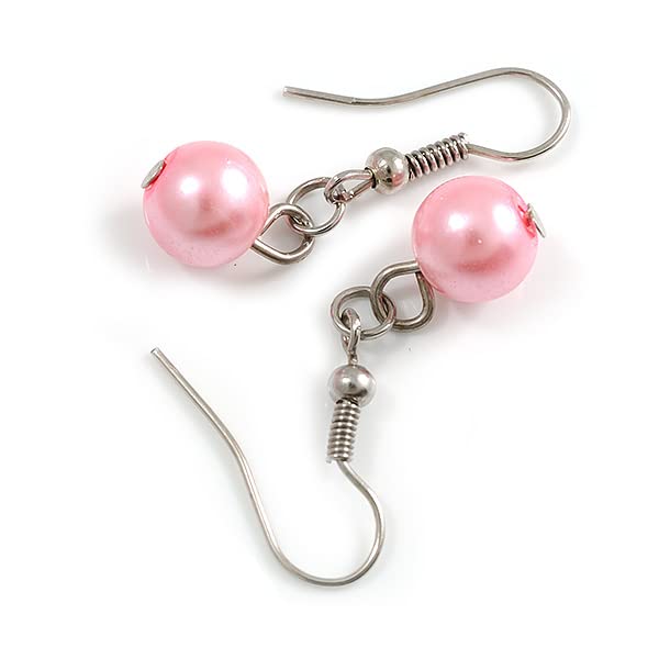 Collar y pendientes de cristal rosa pastel para iluminar tus looks elegantes de día 4