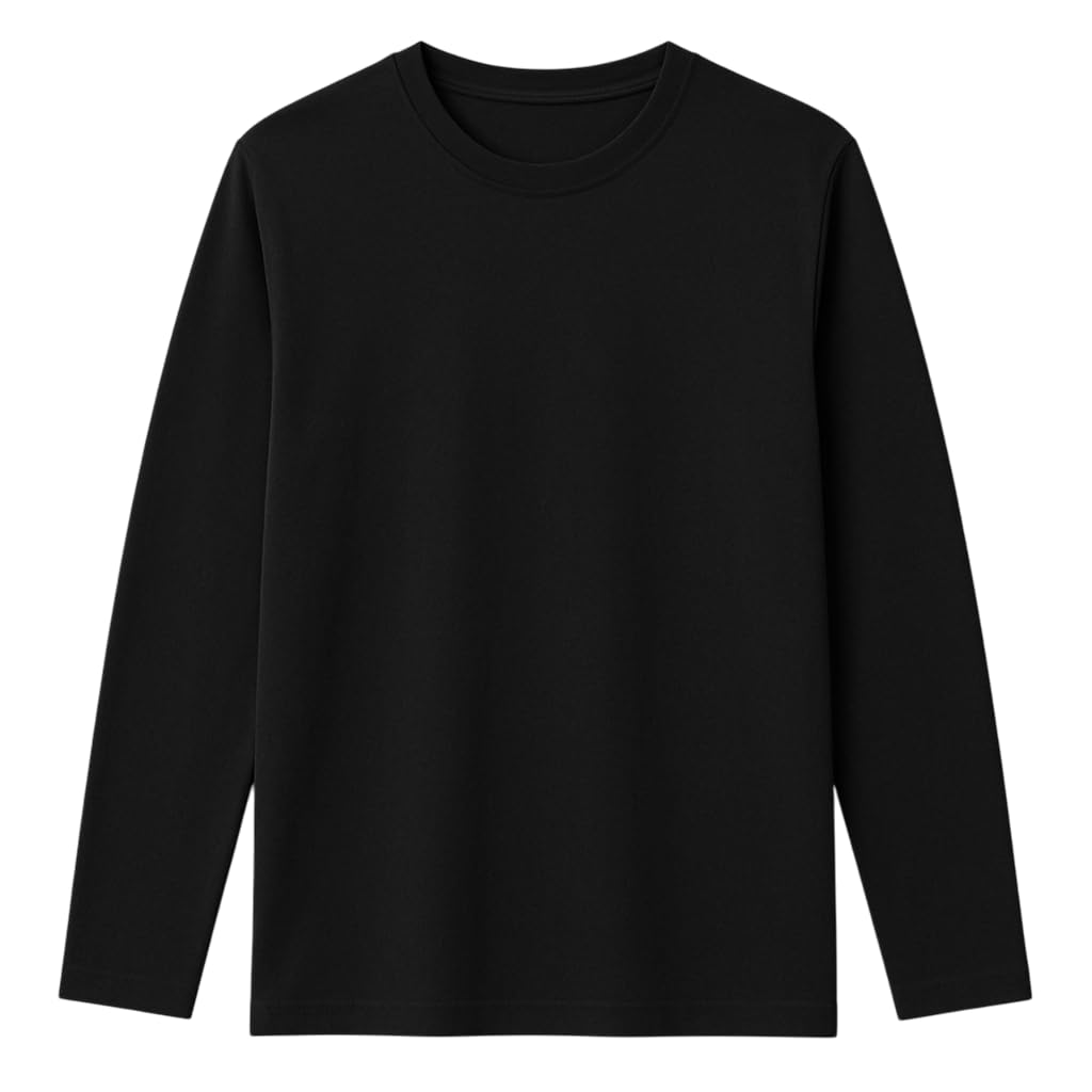 100% Pure Cotton Round Neck Regular Fit Plain Solid Full Sleeve T-Shirt for Men & Boys-image-14