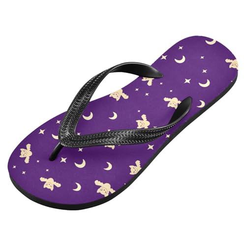 Burbuja Cream Colored Bats Flip Flops for Women Men, Soft Thong Sandals Rubber Slippers for Pool Beach Essentials2