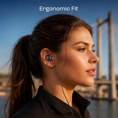 Image of Lynacz Original Type C Earphones for Powerful Bass Wired Earbuds HD Audio Clear Calling Microphone Compatible with All Type C Device (Boomin Black)
