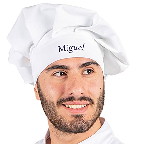 CALLE DEL REGALO Gorro de Cocinero ecológico Bordado con Nombre