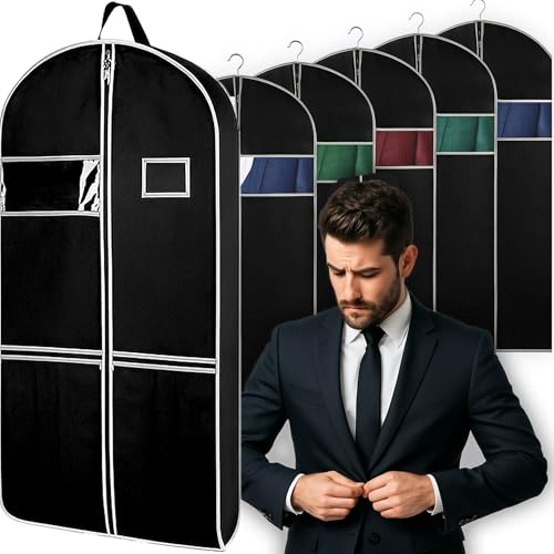 Retoo Kleidersack 5er Set 60 x 100 cm - Wasserdichte & Atmungsaktive Kleidersäcke mit Reißverschluss - Anzug, Kleid, Mantel, Hemd - Wiederverwendbar, Staubdicht, Ideal für Reise & Aufbewahrung