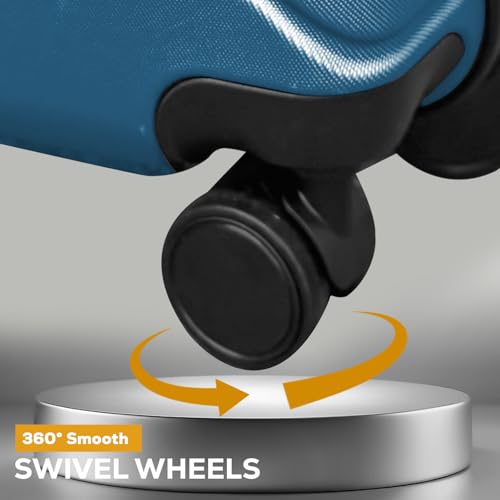 JRNEE Cabin Suitcase 55 x 40 x 20 cm Carry On Hand Luggage - ABS Hard Shell Ryanair Underseat Compatible 20 Inch Travel Bag - Lightweight, Water Resistant, TSA Lock, 360° 4-Spinner Wheels - Image 7