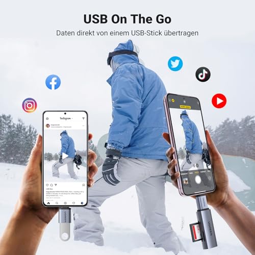 UGREEN USB C auf USB 3.2 Adapter 10Gbps OTG 2 Stück USB C Stecker auf A Buchse Adapter Kompatibel mit iPhone 17/16 Series MacBook Pro Air iMac iPad Pro Galaxy Tab S9 S24 (Grau)