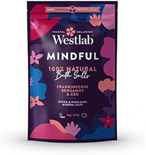 Westlab - 1kg - Mindful Epsom & Himalayan Salts Infused with Frankincense & Bergamot - For Calming and Soothing - 1kg Resealable Pouch