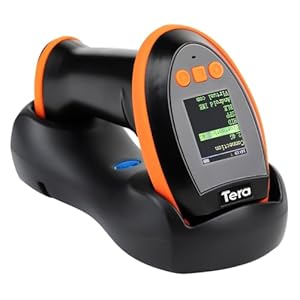 Tera Barcode Scanner with Digital Setting Screen & Keypad, Pro Version Extra Fast Scanning Speed, Works with Bluetooth 2.4G Wireless & USB Wired, 1D 2D QR Handheld Image Bar Code Reader Model HW0009