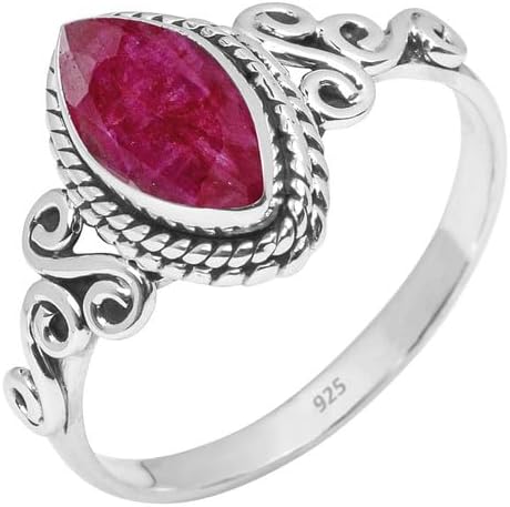 Gemstone Ring 925 Sterling Silver Statement Ring For Women and Girls Handmade Rings Natural Gemstone Ring Promise Ring For Christmas Gift For Her