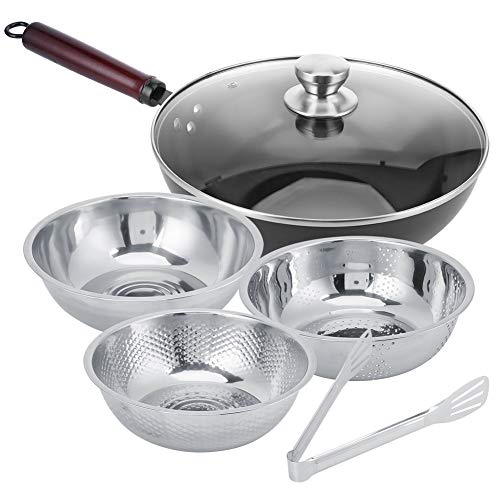 Kitchen Cookware Set, Professional 6 Pieces Nonstick Cooking Pots Skillets Omelet Pans Frying Pans with 3 Stainless Steel Wash Basin Kitchen Kitchenware Kit for Home Restaurant