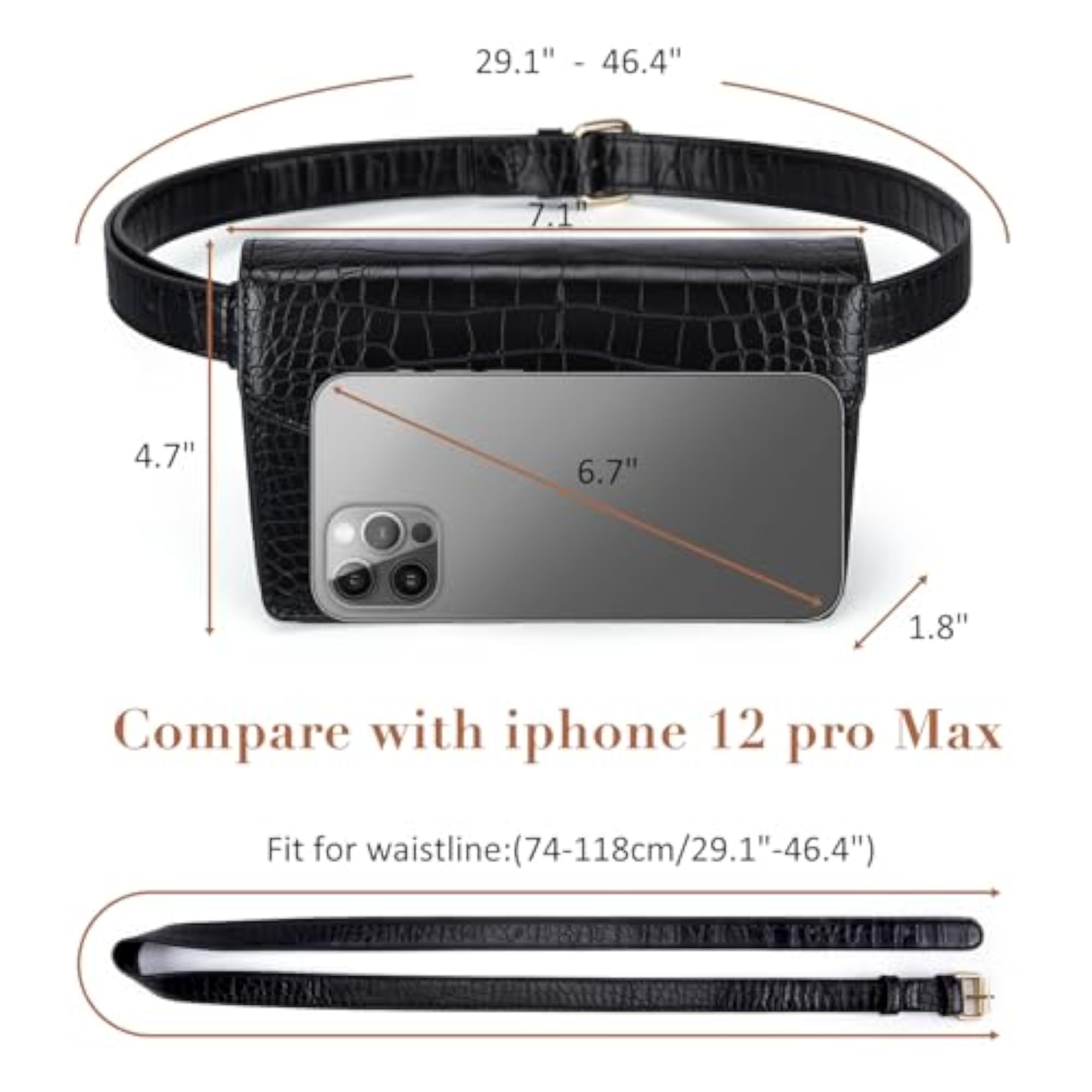 Fashionable PU Leather Belt Bag for Women