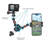 SUREWO Aluminiowy uchwyt ogrodzeniowy do Go pro, iPhone'a, telefonu, DJI Osmo Action 4/3/2, Insta360, Mevo Start do baseballu softballu nagrywania tenisa, kamer siatkowych ogniw ogniw łańcucha