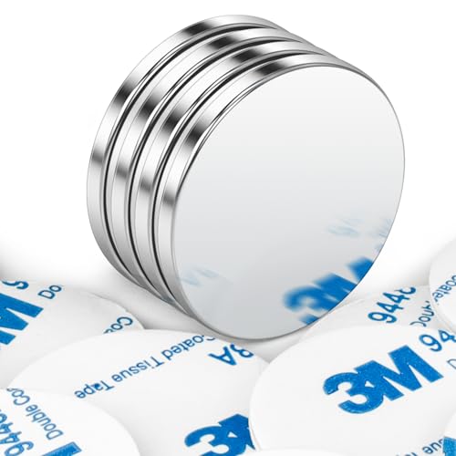 Wukong 32×3mm Magneti Neodimio Calamite Potenti, 4 Pezzi Calamite Adesive Magnete Potente, Calamite Neodimio per Pannelli Magnetici, Pannelli e Piastrelle di Legno