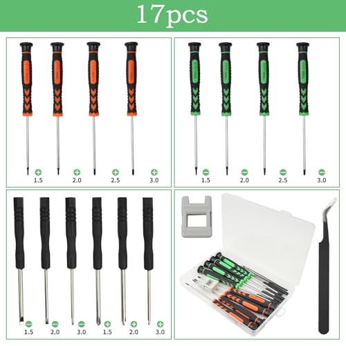 Zestaw mini śrubokrętów, zestaw śrubokrętów zegarmistrzowskich, precyzyjnych wkrętaków do komputera, iPhone'a, iPada, laptopa, PS4, PS5, Xbox, telefonu komórkowego, Macbooka itp