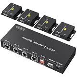 VPFET HDMI Extender Splitter su Cat5e 6 165ft 1 In 4 Out Transmission Balun Ethernet Supporta 1080p HDCP EDID POC Un alimentatore per funzionare con