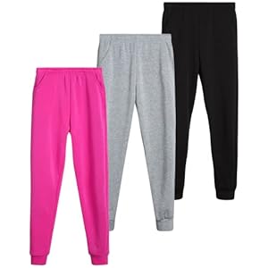 Coney Island Girls’ Sweatpants – Active Fleece Joggers (3 Pack)