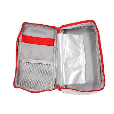 Primeiros Socorros Bolsa Organizador Emergência Porta Medicamentos (Cinza)