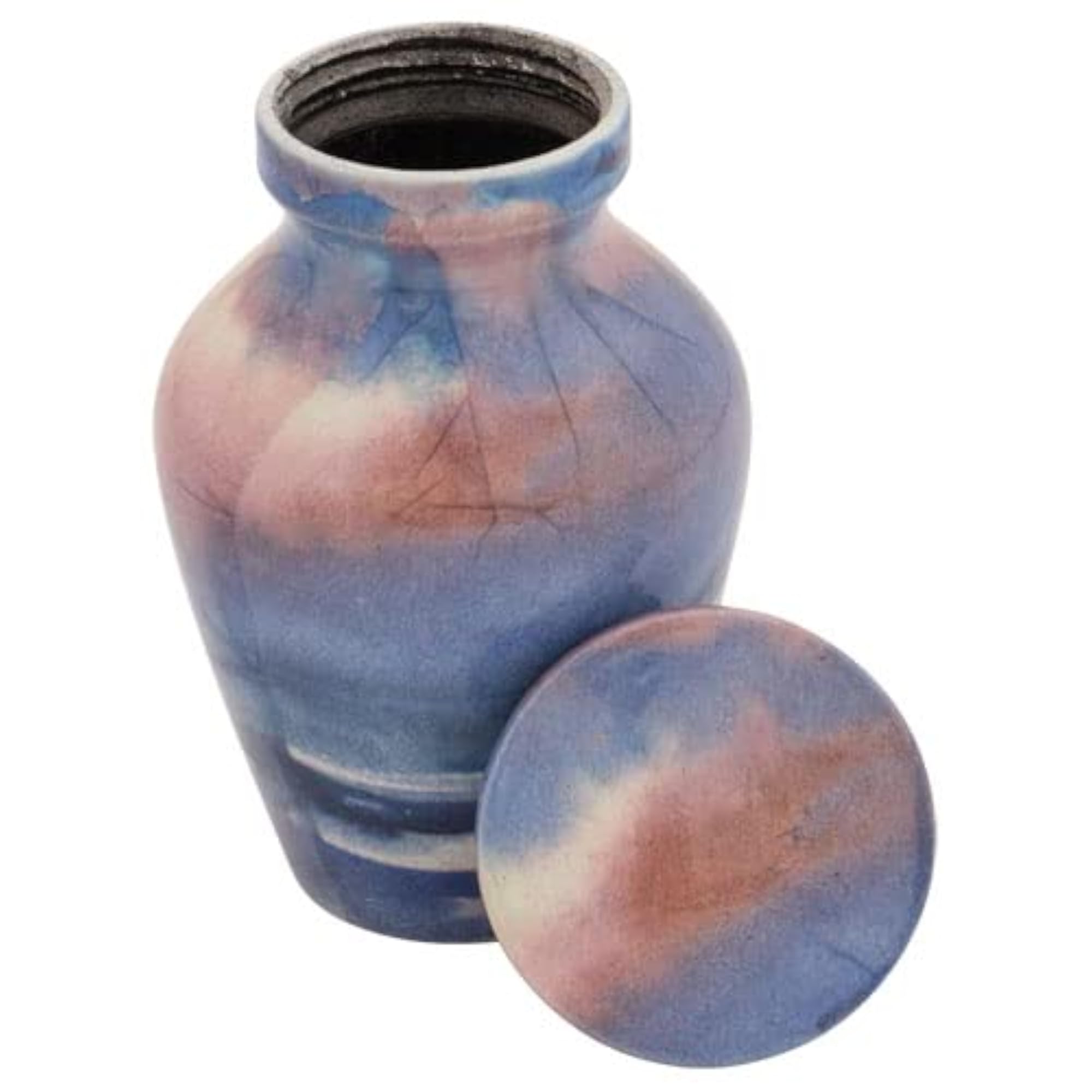 Waves Keepsake Cremation Urn for Ashes, Aluminum Blue Design