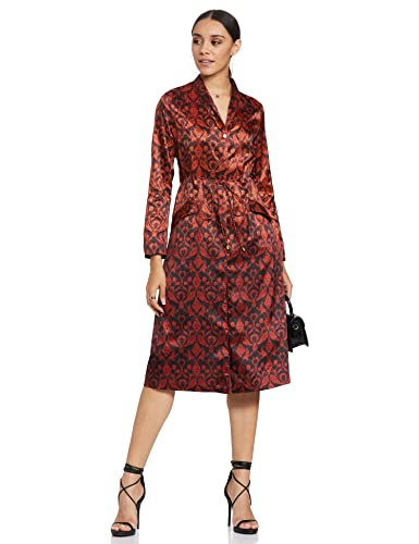 Image of RIVER Women's Polyester RS2JJVDR104A Midi Special Occasion Dress