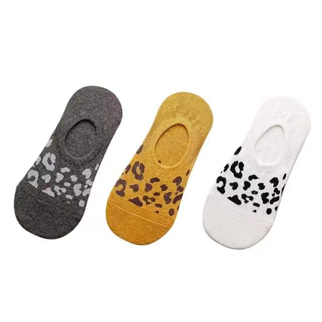 IBA ISBA COLLECTIONS Women Cotton Low Cut Leopard Printed Socks | 3 Pairs | Multicolor