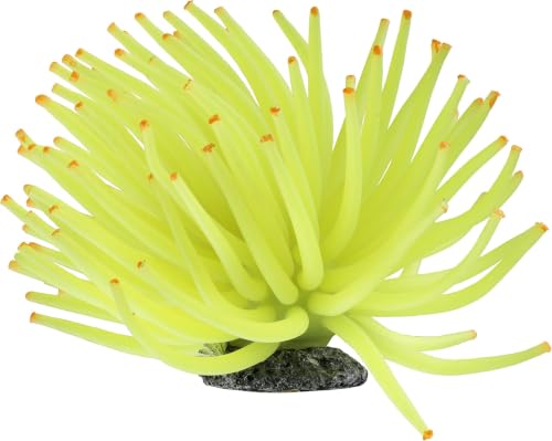 Image of GloFish Yellow Anemone Ornament, Detailed Aquarium Ornament, Creates A Glowing Effect, One Size Fits All (Pack of 6)