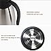 Sumerflos 1.5L/50 Oz Thermal Coffee Carafe - Double Wall Stainless Steel Vacuum Insulated Thermos - Leak Proof Lid with Dust Cover - Cool Touch Handle - Heat and Cold Retention (Silver)